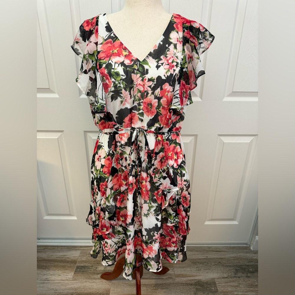 Tommy Hilfiger  Ruffled Fit & Flare Dress Size 16